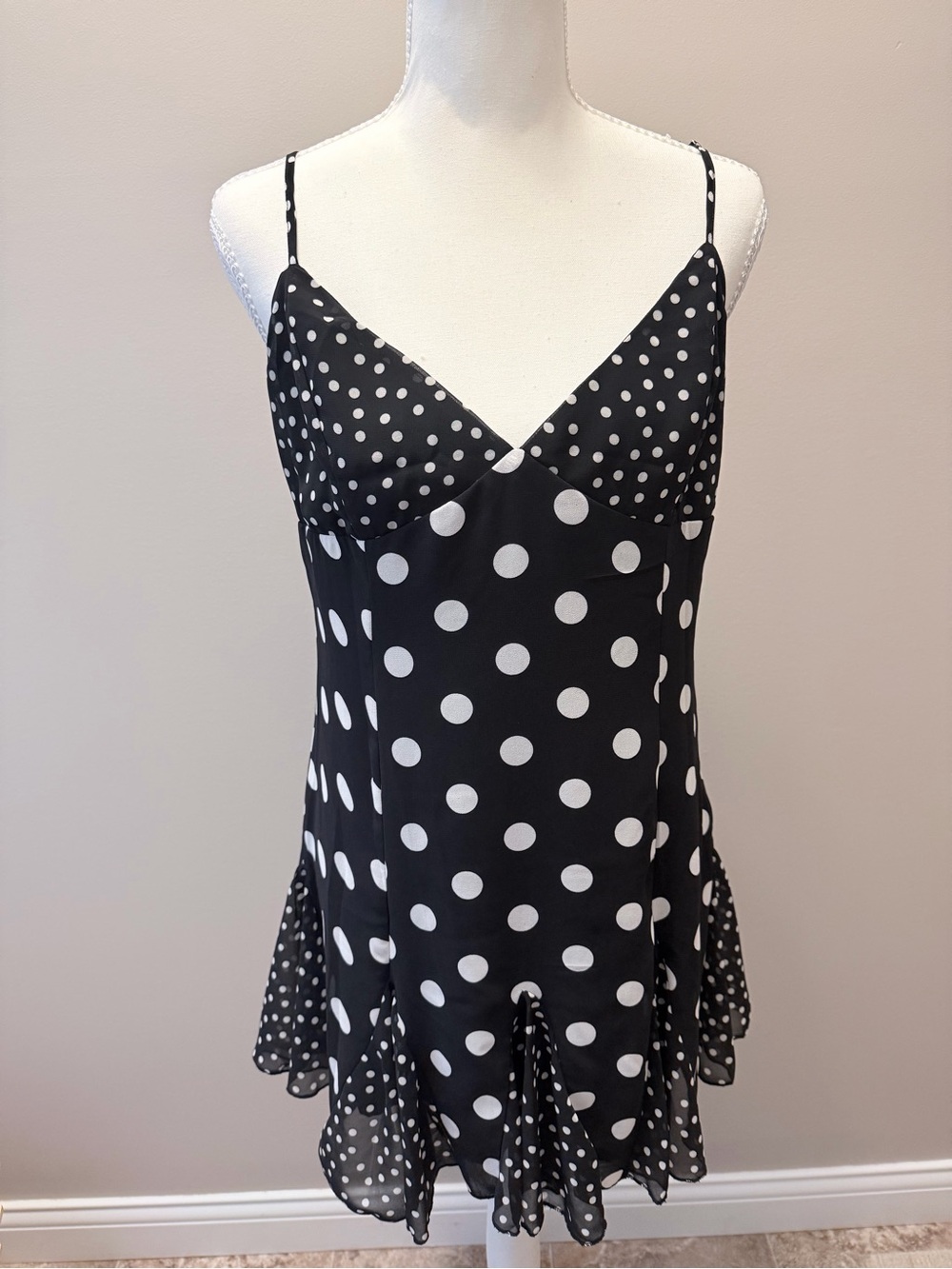 Bluivy Black and White Polka Dot Mini Dress